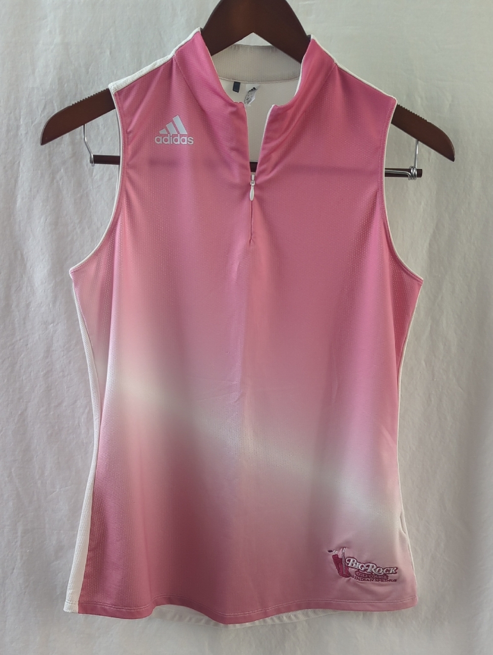 adidas Golf Womens AEROREADY Gradient Sleeveless Polo Shirt Pink S